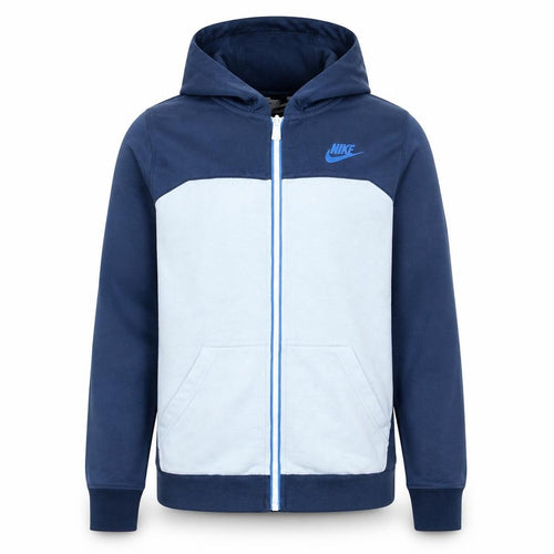 Nike Boys Blue Full Zip Hoodie XL 158-170cm Colourblock Fleece Sweatshirt