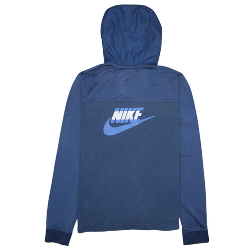 Nike Boys Blue Full Zip Hoodie XL 158-170cm Colourblock Fleece Sweatshirt