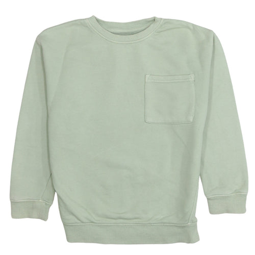 Zara Boys Green Cotton Blend Crew Neck Pullover Sweatshirt Size 8 Years