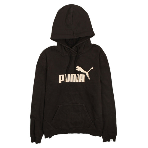 Puma Women Black Logo Pullover Hoodie Size 14 UK Cotton Blend