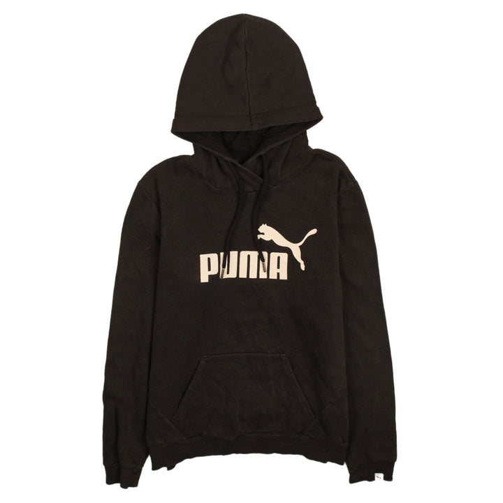 Puma Women Black Logo Pullover Hoodie Size 14 UK Cotton Blend