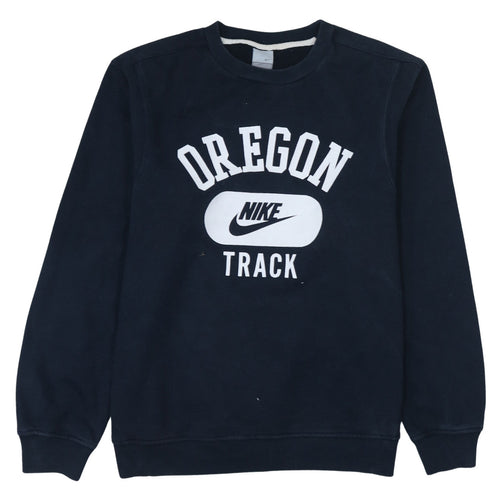 Nike Oregon Track Navy Sweatshirt Women L Crew Neck Pullover