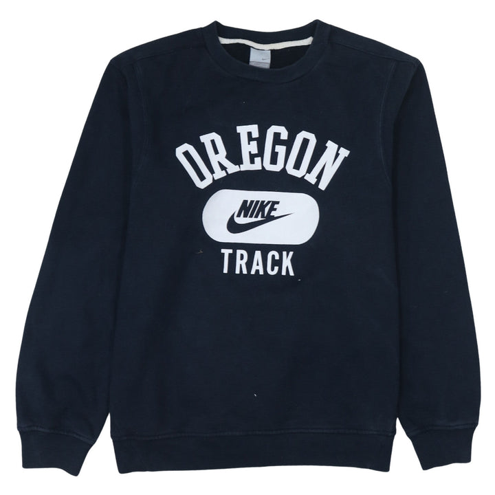 Nike Oregon Track Navy Sweatshirt Women L Crew Neck Pullover