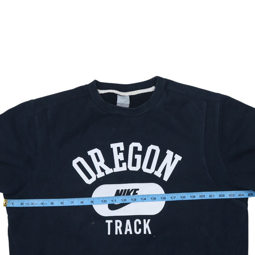 Nike Oregon Track Navy Sweatshirt Women L Crew Neck Pullover