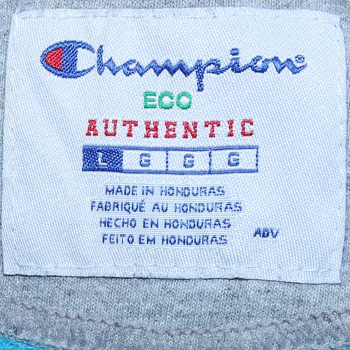 Champion Women's Blue Full Zip Hoodie Size L Eco Authentic Sweatshirt