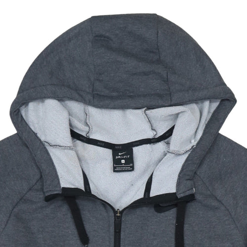 Nike Men's Grey Dri-FIT Full Zip Hoodie Size S Lightweight Sportswear