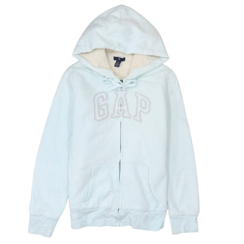 GAP Womens Light Blue Full Zip Hoodie Sherpa Lined Size S