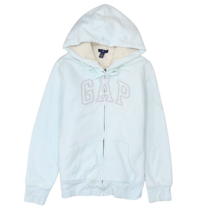 GAP Womens Light Blue Full Zip Hoodie Sherpa Lined Size S