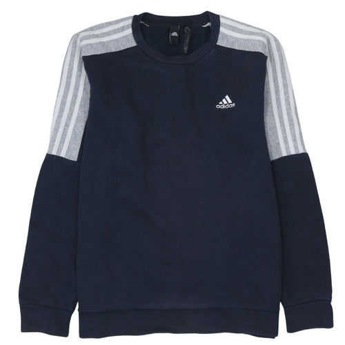 Adidas Men's Blue Small Pullover Sweatshirt Crew Neck Fleece