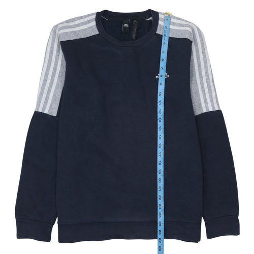Adidas Men's Blue Small Pullover Sweatshirt Crew Neck Fleece