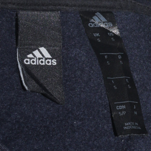 Adidas Men's Blue Small Pullover Sweatshirt Crew Neck Fleece