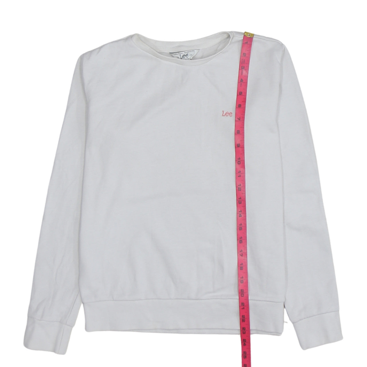 Lee Womens White Crew Neck Cotton Sweatshirt Size S Regular Fit