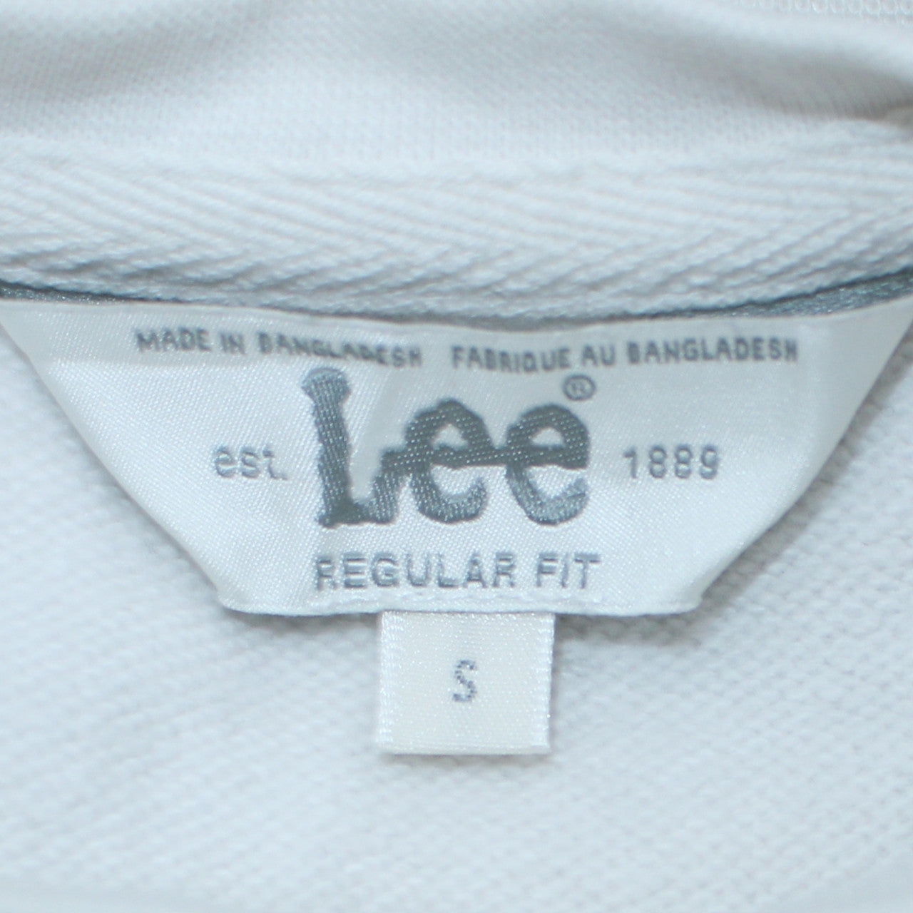 Lee Womens White Crew Neck Cotton Sweatshirt Size S Regular Fit