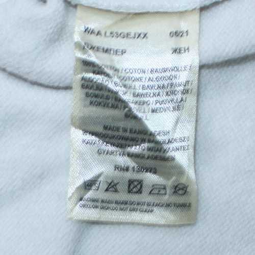 Lee Womens White Crew Neck Cotton Sweatshirt Size S Regular Fit