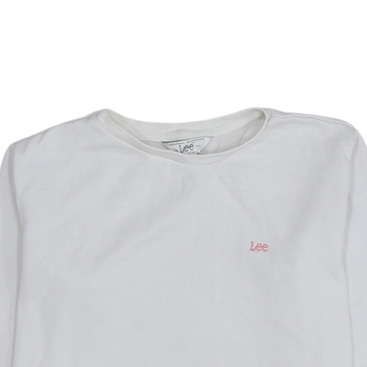 Lee Womens White Crew Neck Cotton Sweatshirt Size S Regular Fit