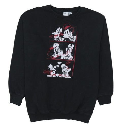 Disney Women Black XS Sweatshirt Mickey & Friends Graphic Pullover