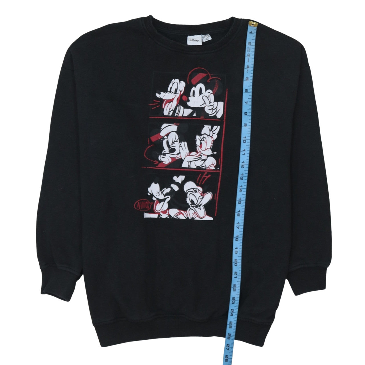 Disney Women Black XS Sweatshirt Mickey & Friends Graphic Pullover