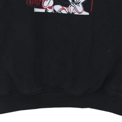 Disney Women Black XS Sweatshirt Mickey & Friends Graphic Pullover