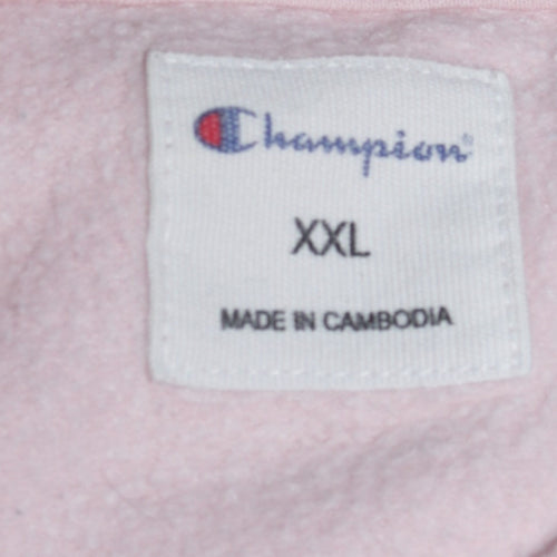 Champion Womens Pink Pullover Hoodie XXL Embroidered Logo