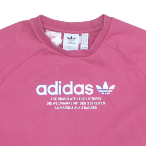 Adidas Girls Pink Crew Neck Logo Sweatshirt 14 Years Pullover