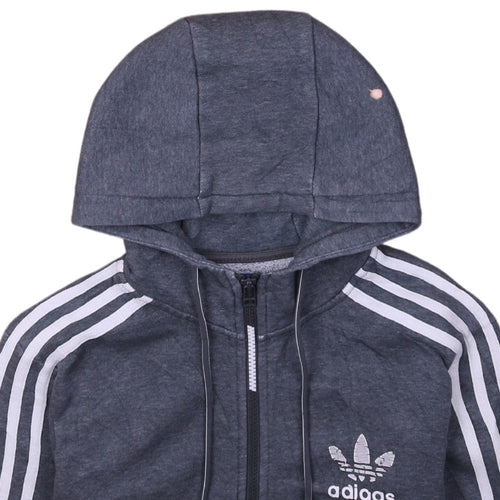 Adiaas Mens Grey Full Zip Hoodie XS Hooded Sports Jacket