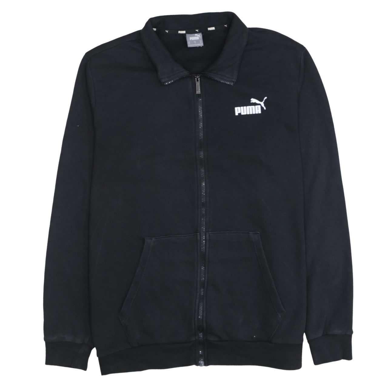 Puma Men’s Black XL Track Jacket Full Zip Sports Activewear Fleece