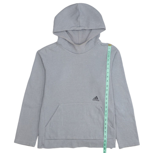 Adidas Men Grey Pullover Hoodie M Regular Fit Sportswear