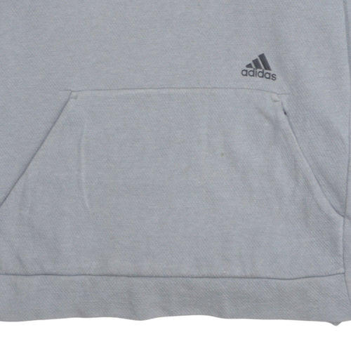Adidas Men Grey Pullover Hoodie M Regular Fit Sportswear