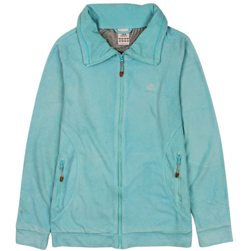 Adidas Womens Blue Fleece Full Zip Jacket Size 14