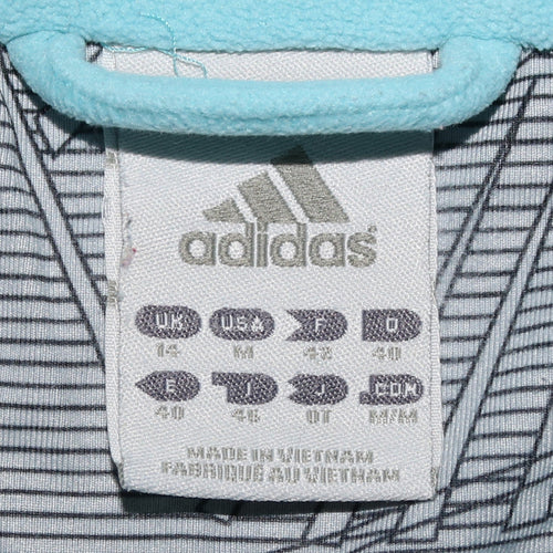Adidas Womens Blue Fleece Full Zip Jacket Size 14