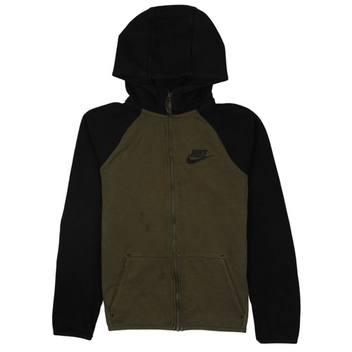 Nike Boys Black & Khaki Full Zip Hoodie 12-13 Years Classic Fit