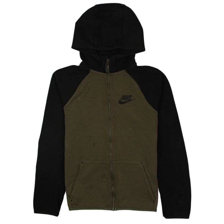 Nike Boys Black & Khaki Full Zip Hoodie 12-13 Years Classic Fit
