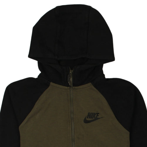 Nike Boys Black & Khaki Full Zip Hoodie 12-13 Years Classic Fit