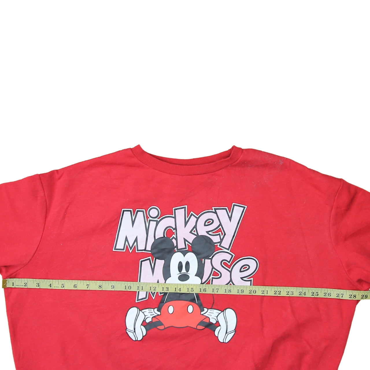 Disney Womens Red Mickey Mouse XL Sweatshirt Pullover Cotton Blend