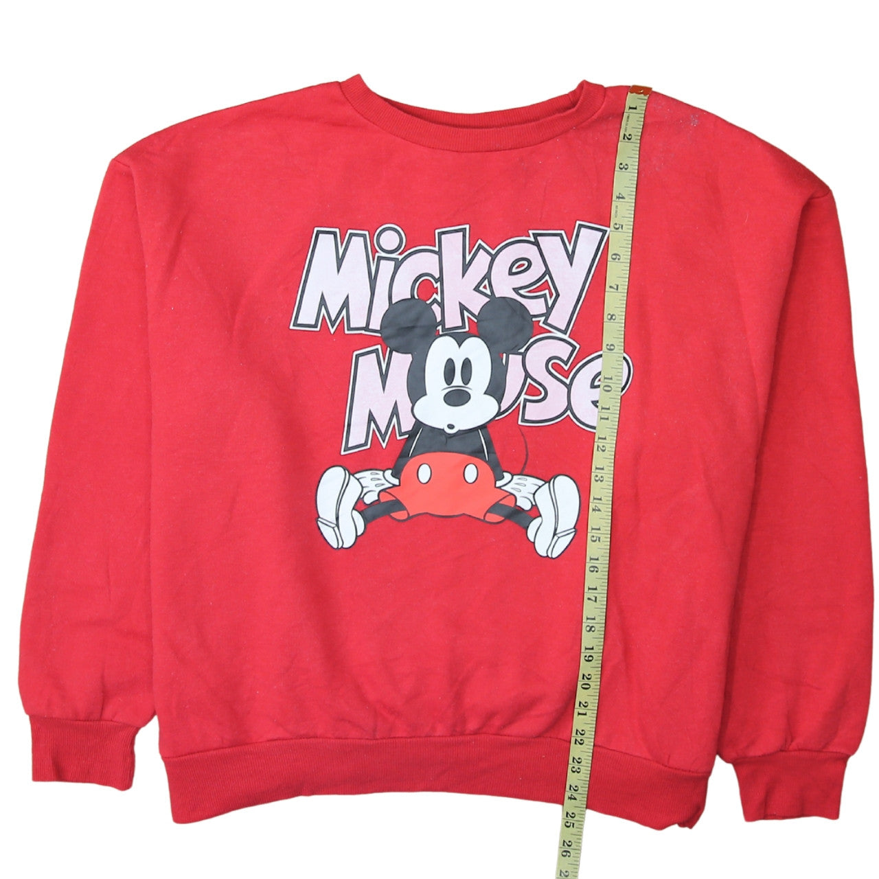 Disney Womens Red Mickey Mouse XL Sweatshirt Pullover Cotton Blend