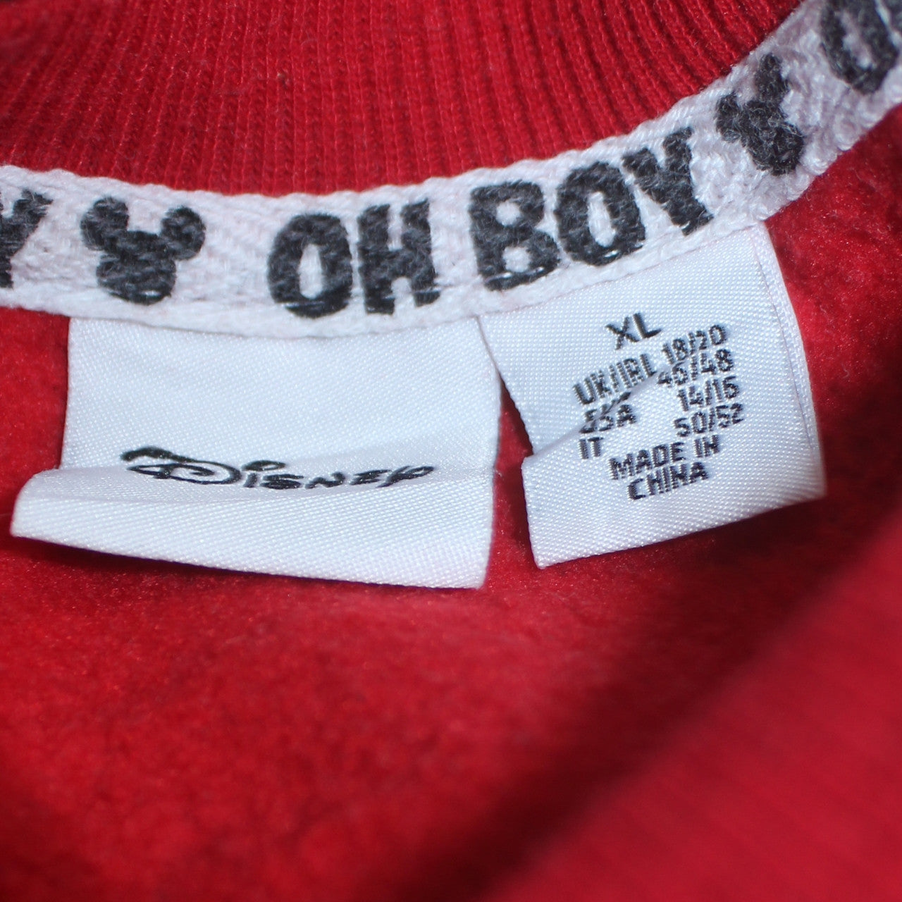 Disney Womens Red Mickey Mouse XL Sweatshirt Pullover Cotton Blend