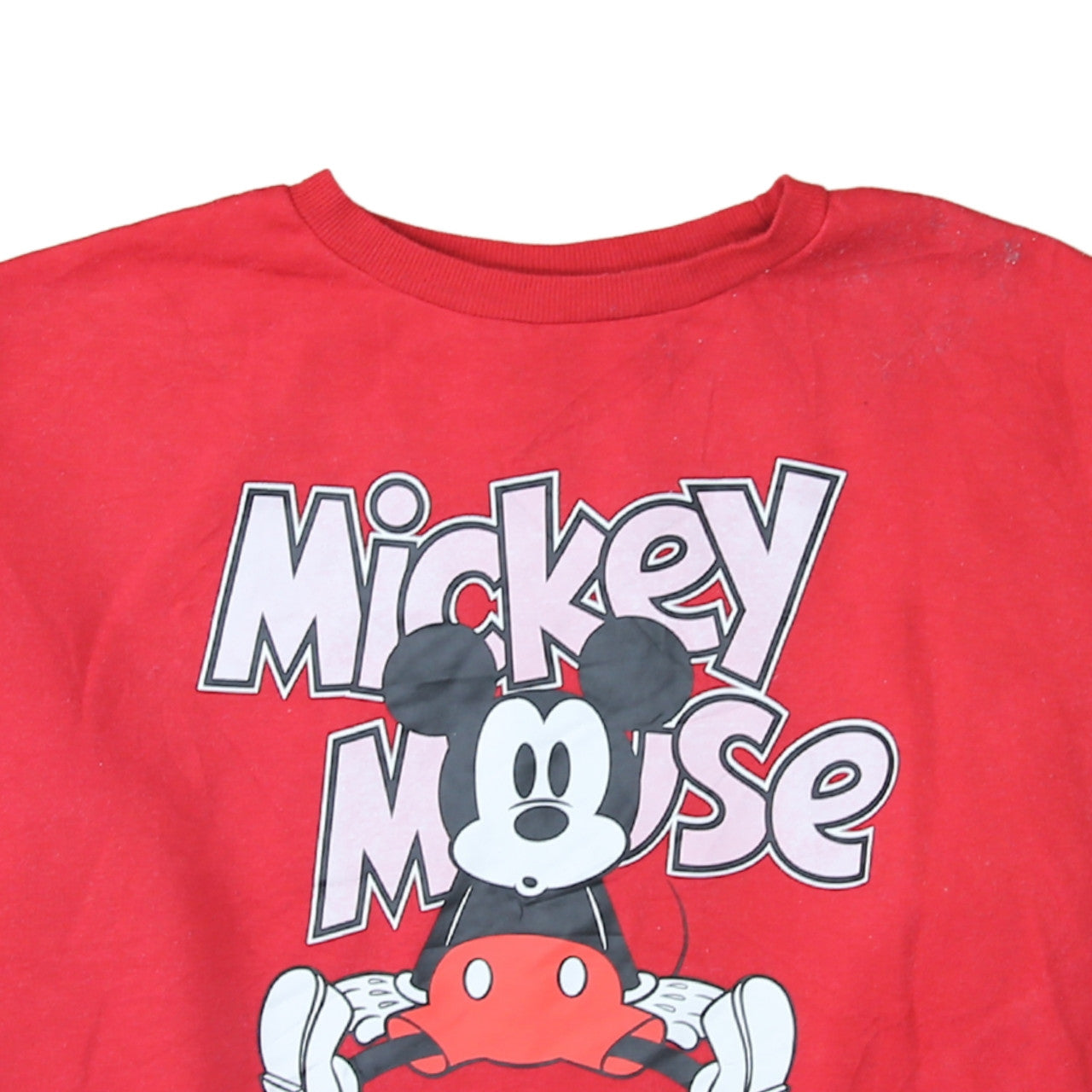 Disney Womens Red Mickey Mouse XL Sweatshirt Pullover Cotton Blend