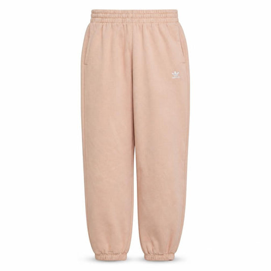 Front view of Adidas women’s pink sweatpants, size UK 8, regular fit fleece jogger