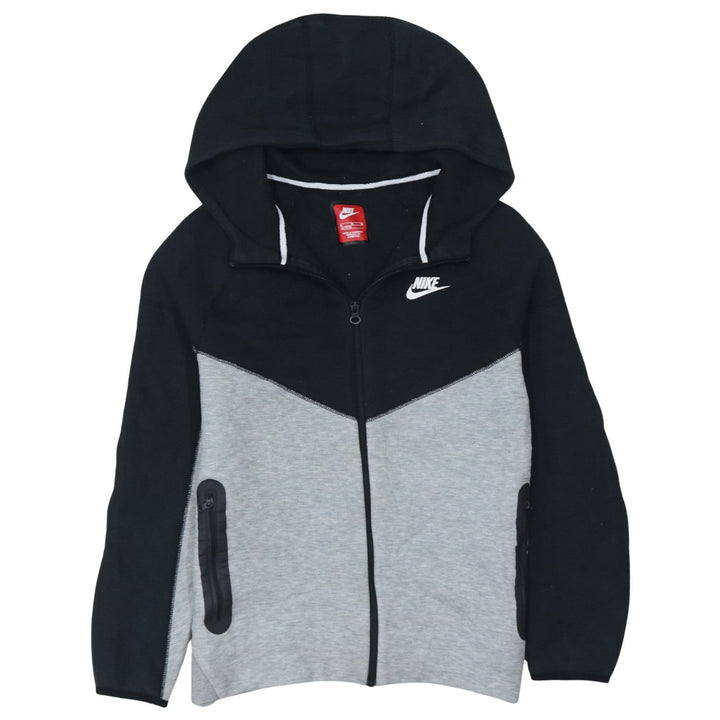 Nike Boys Black Grey XL Full Zip Colourblock Hoodie Sweatshirt