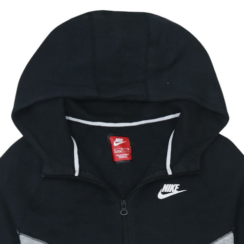 Nike Boys Black Grey XL Full Zip Colourblock Hoodie Sweatshirt