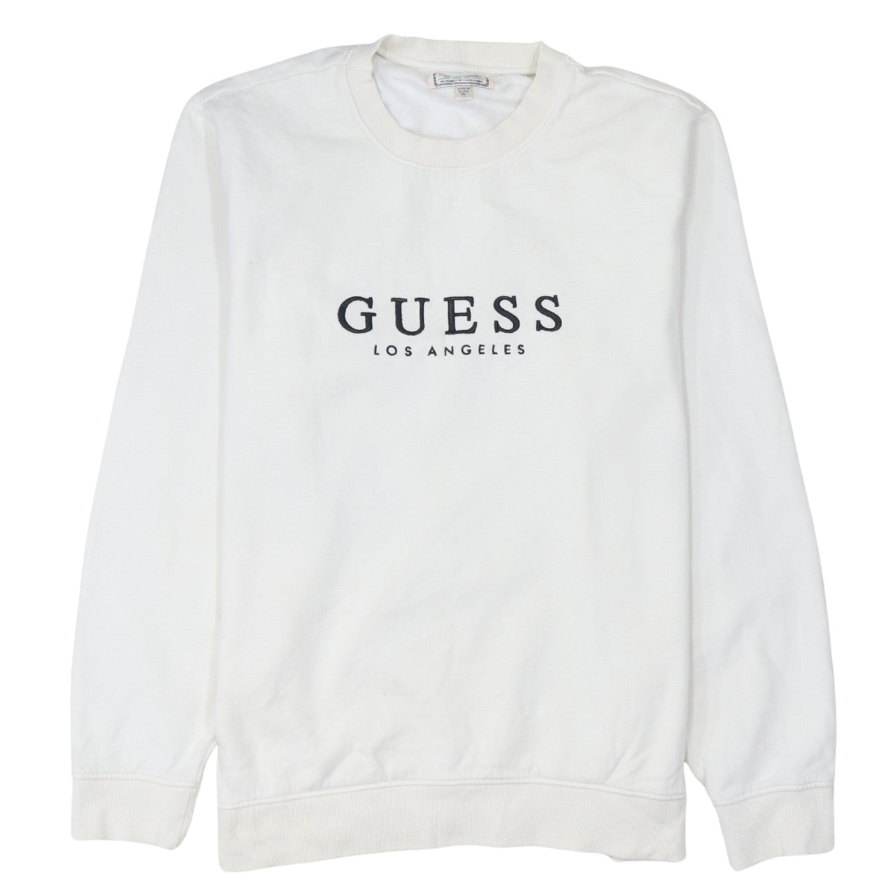Guess Womens White Logo Crew Neck Sweatshirt XL
