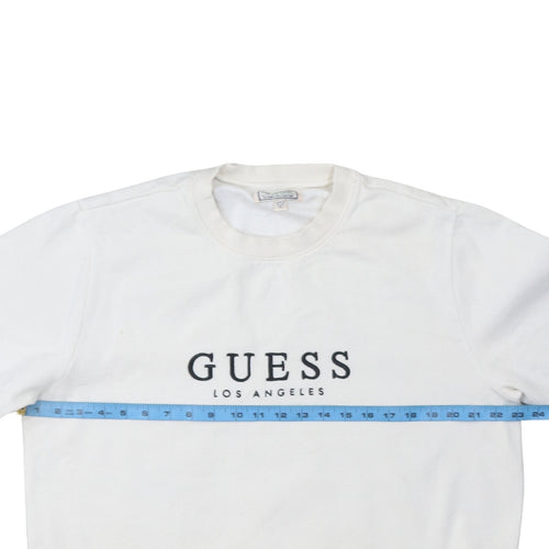 Guess Womens White Logo Crew Neck Sweatshirt XL