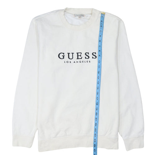 Guess Womens White Logo Crew Neck Sweatshirt XL