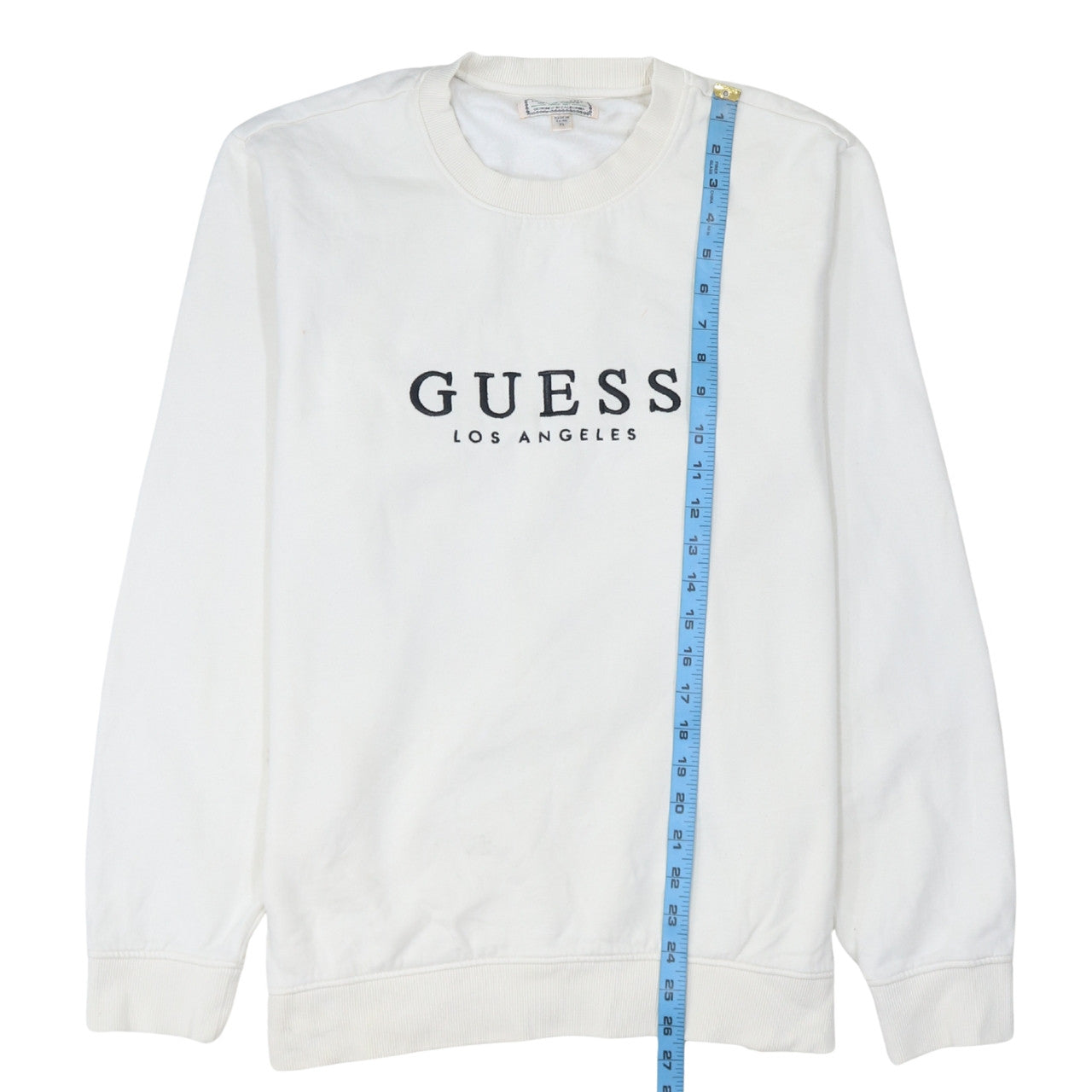 Guess Womens White Logo Crew Neck Sweatshirt XL