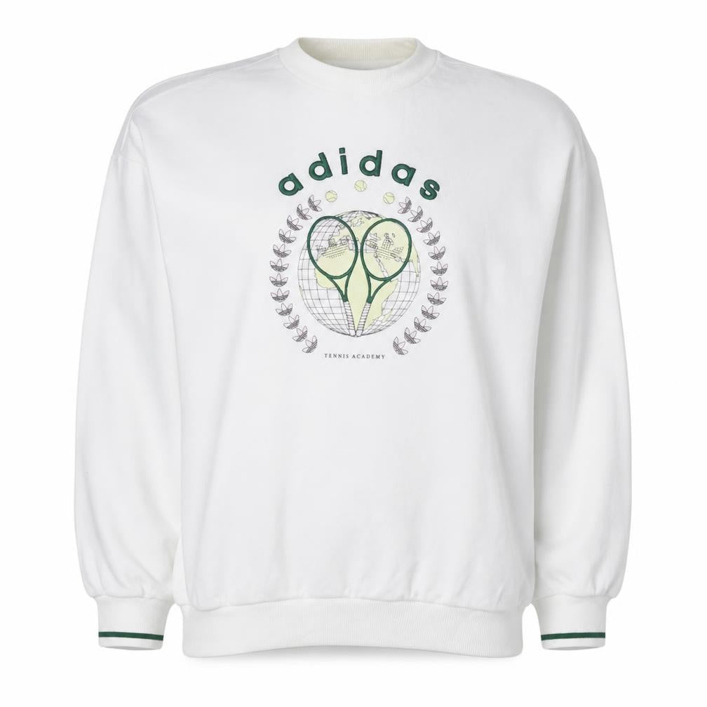 Front view of Adidas Women White Tennis Academy Pullover Sweatshirt UK 16