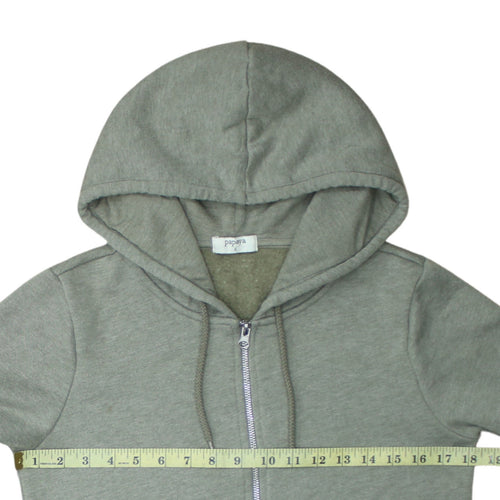Papaya Women’s Green Full Zip Hoodie Small Casual Hooded Sweatshirt