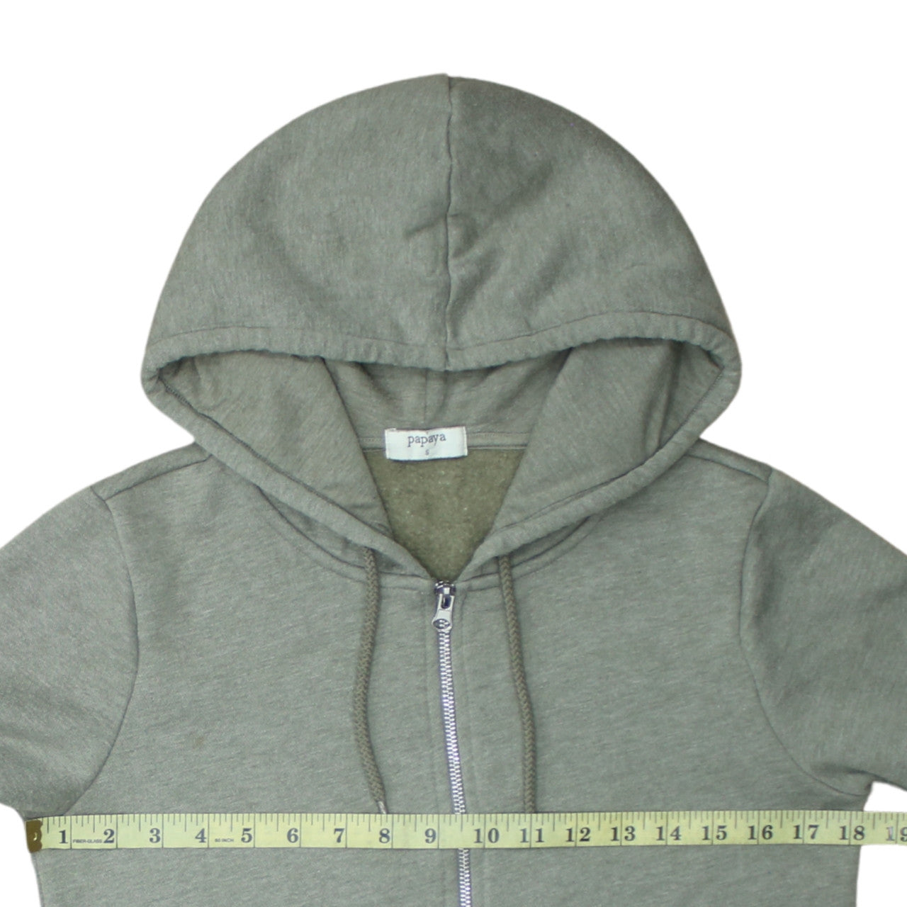 Papaya Women’s Green Full Zip Hoodie Small Casual Hooded Sweatshirt