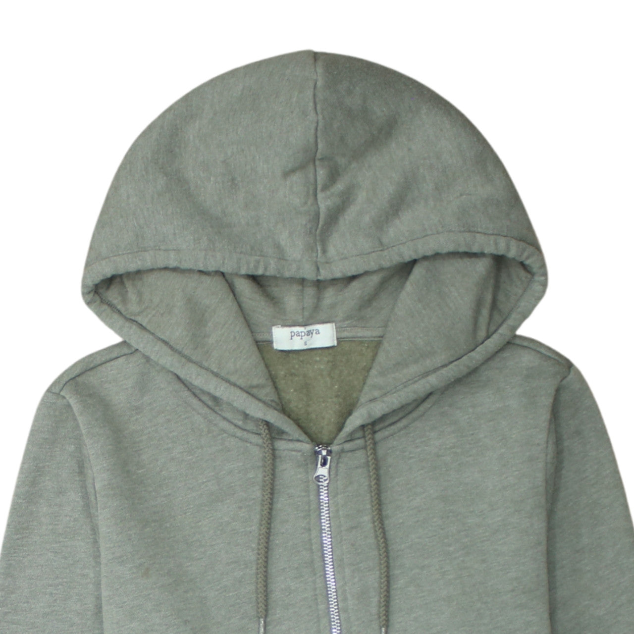Papaya Women’s Green Full Zip Hoodie Small Casual Hooded Sweatshirt