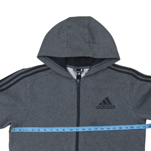 Adidas Men's Grey Full Zip Hoodie Size L Sports Fleece