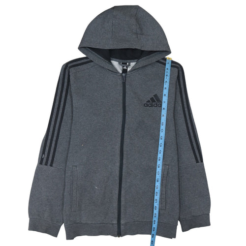 Adidas Men's Grey Full Zip Hoodie Size L Sports Fleece